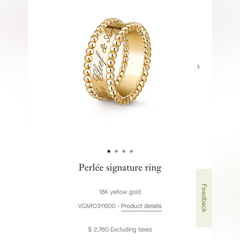 Van Cleef & Arpels signature perlee ring